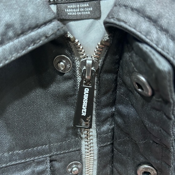 Quiksilver Kids Black Waxed Cotton Utility Bomber Jacket Size S (8–10) Boys - Picture 7 of 14